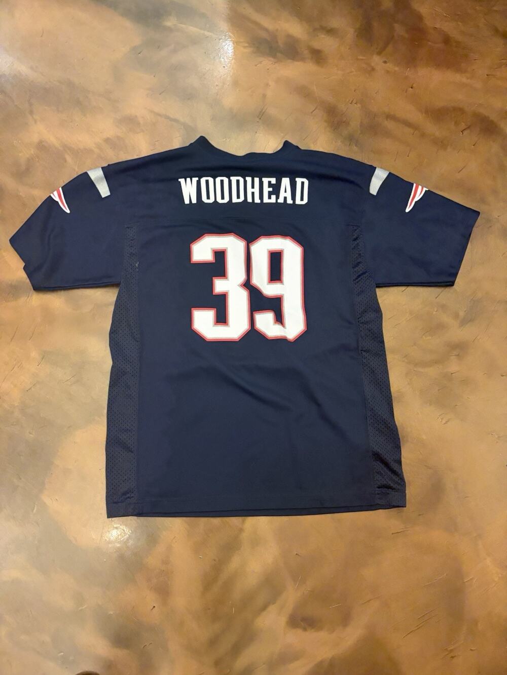 Nike New England Patriots 39 Woodhead Jersey Youth X Large Navy Blue